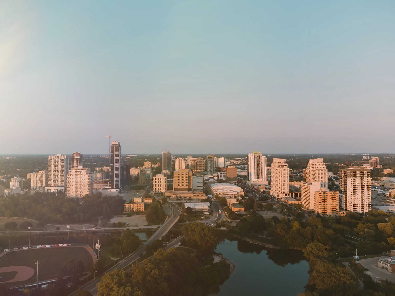 London Ontario downtown skyline with historic and modern buildings