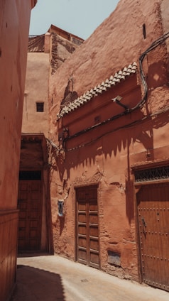 A narrow alleyway in an old city