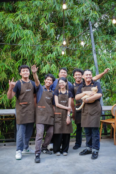 A group of people standing next to each other