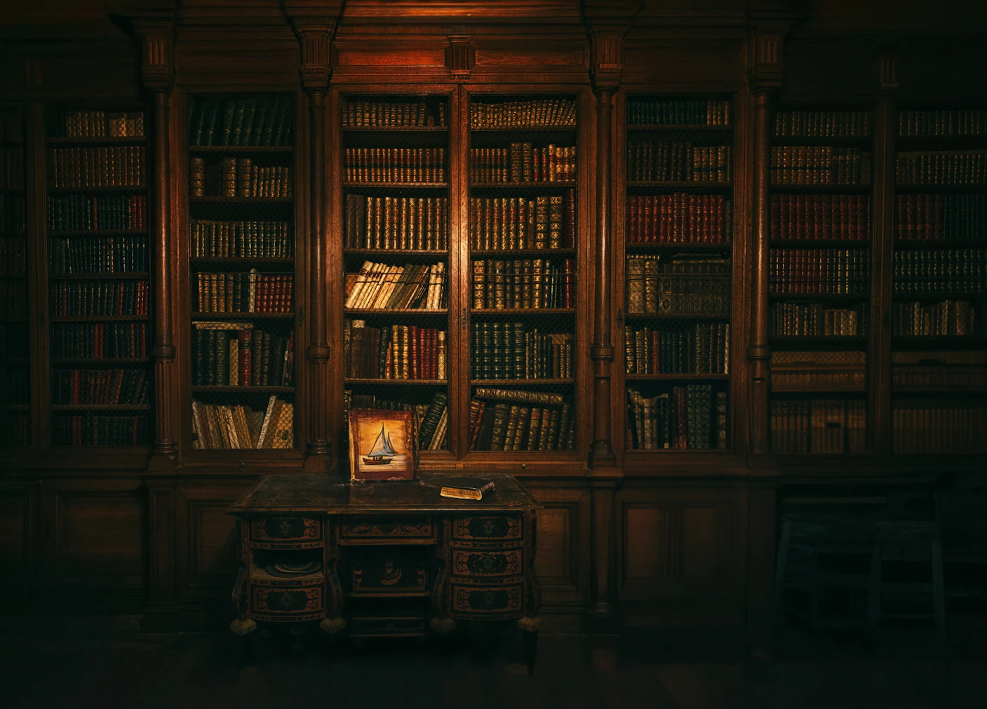 Bibliothek & Kamin