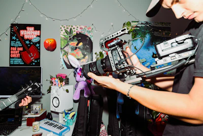 A man holding a camera in his hands