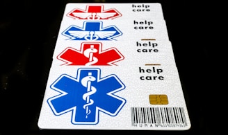 A medical id card with medical symbols on it