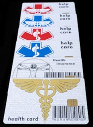 A card with a medical symbol on it