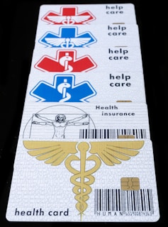 A card with a medical symbol on it