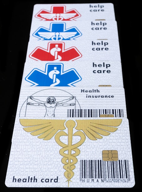 A card with a medical symbol on it