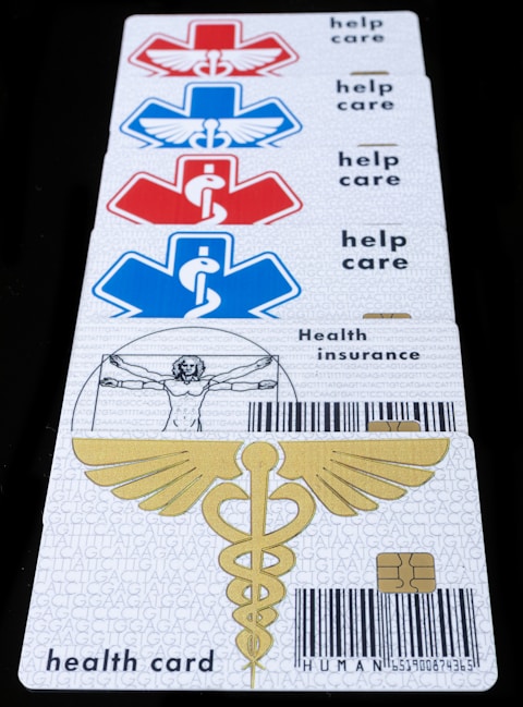 A card with a medical symbol on it