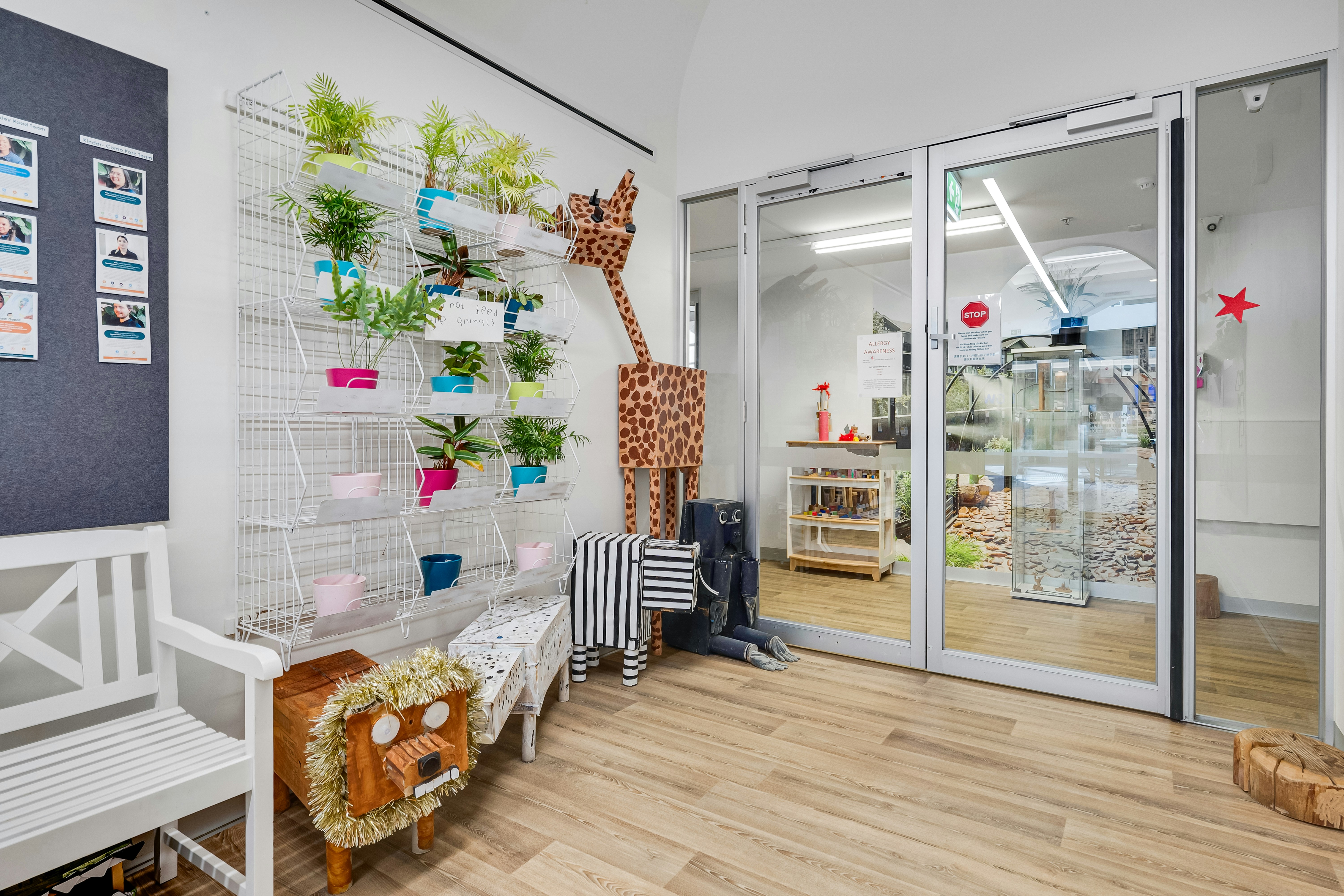 Room with wall decorations