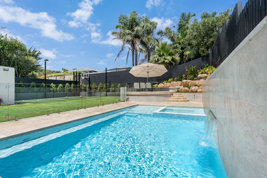 Sunny backyard pool
