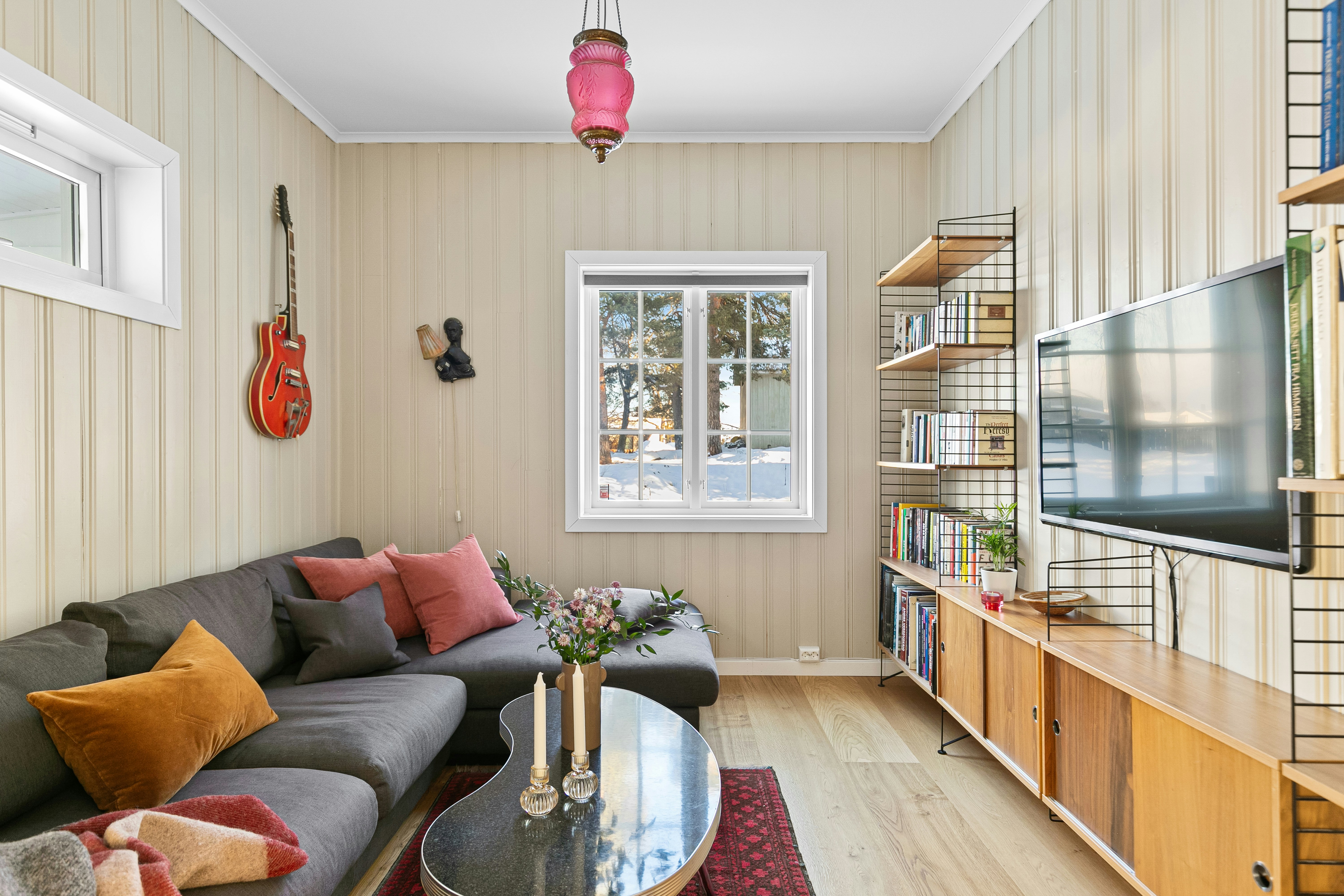 Person cleaning a modern kitchen