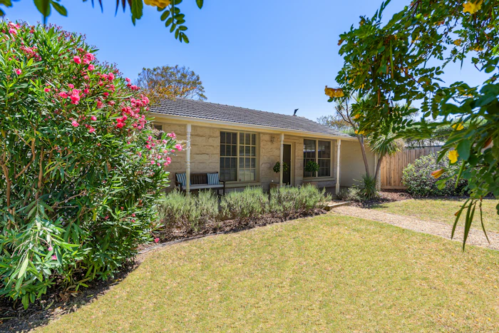 Sunny single-story home with a deep front yard
