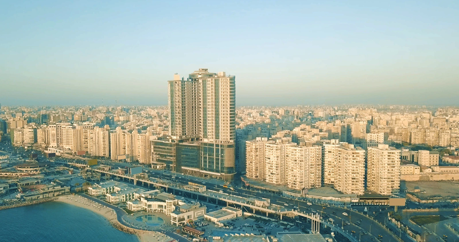 Mediterranean waterfront along Alexandria’s Corniche