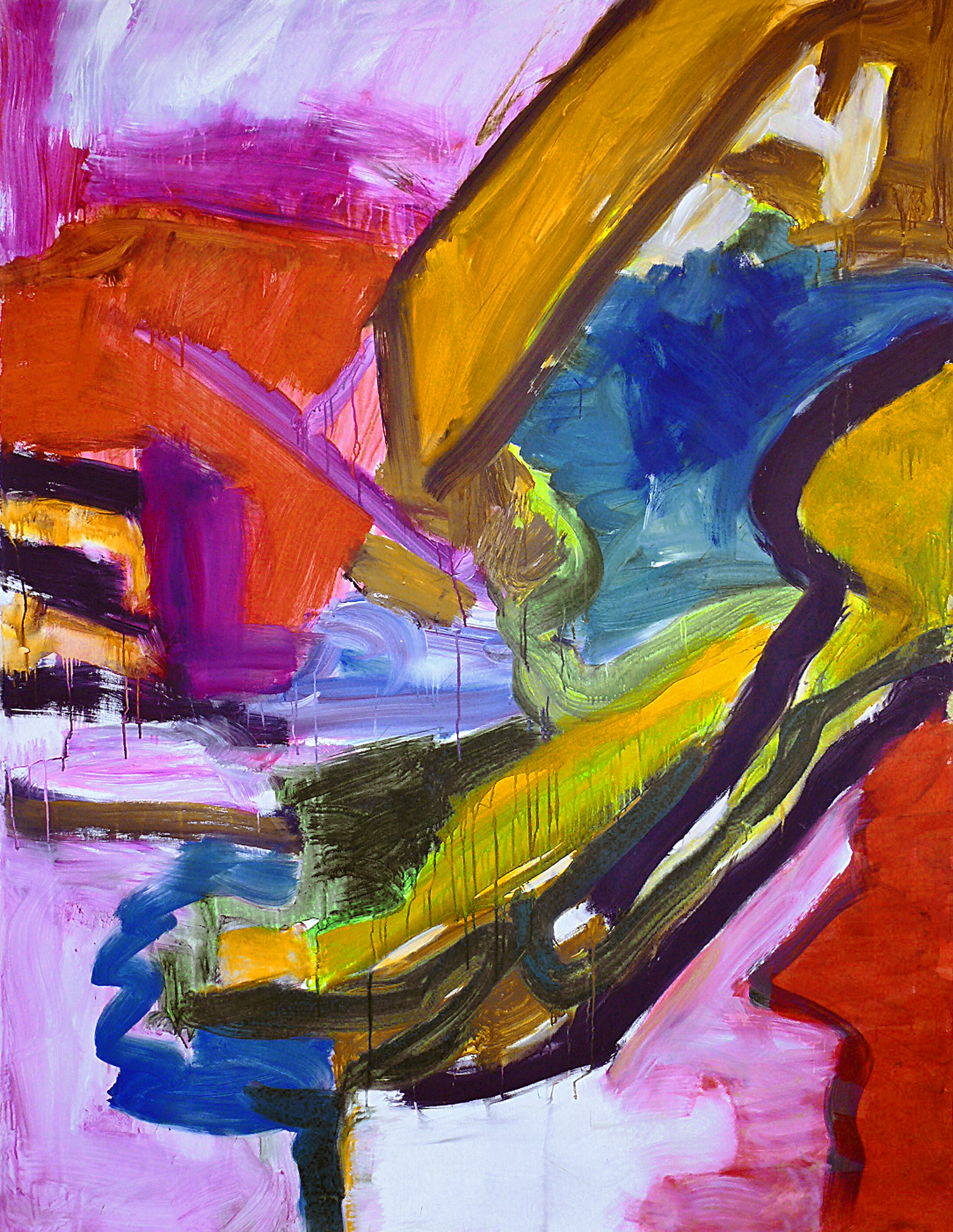 A painting of a colorful abstract painting