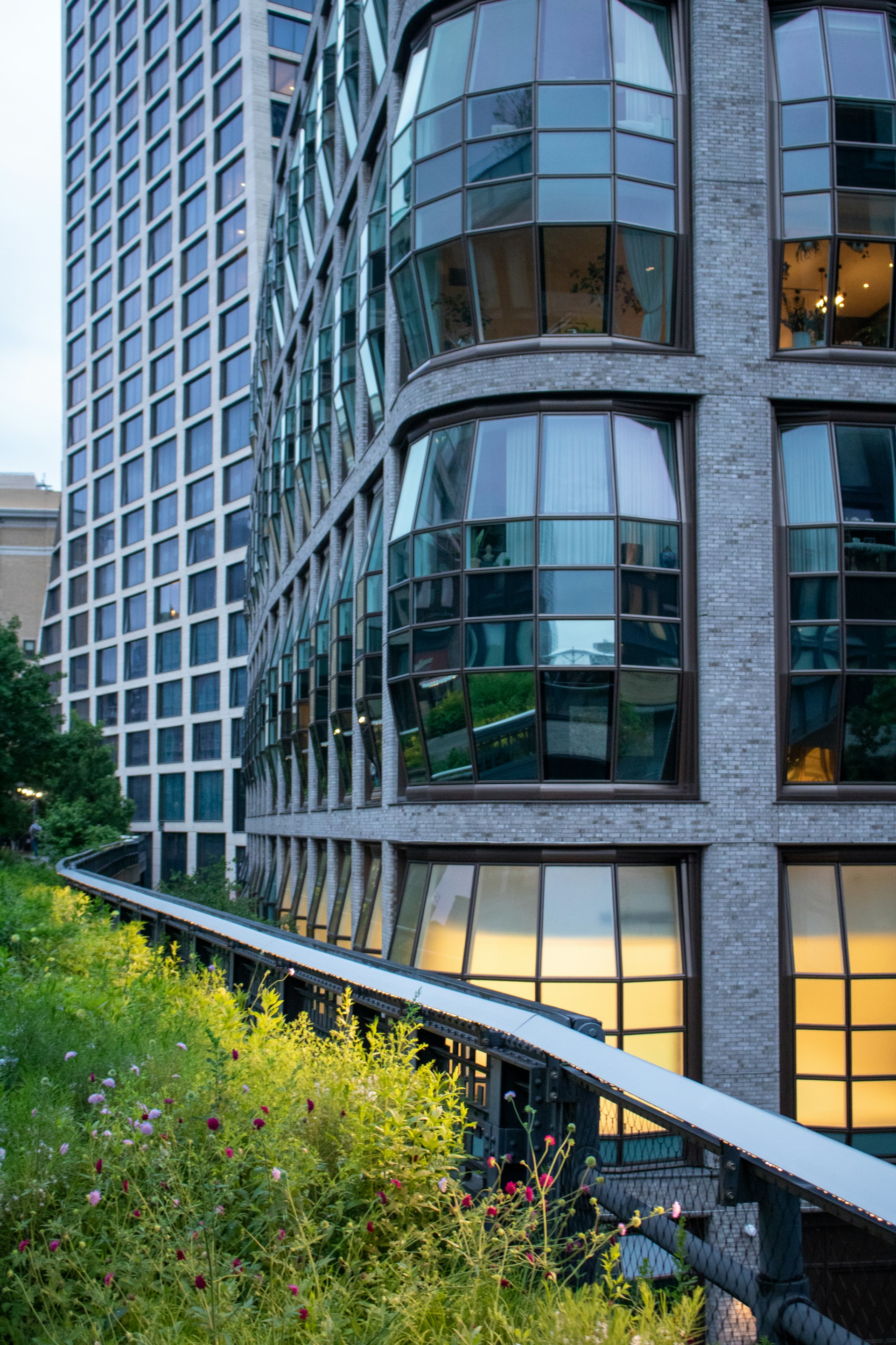 A very tall building with lots of windows