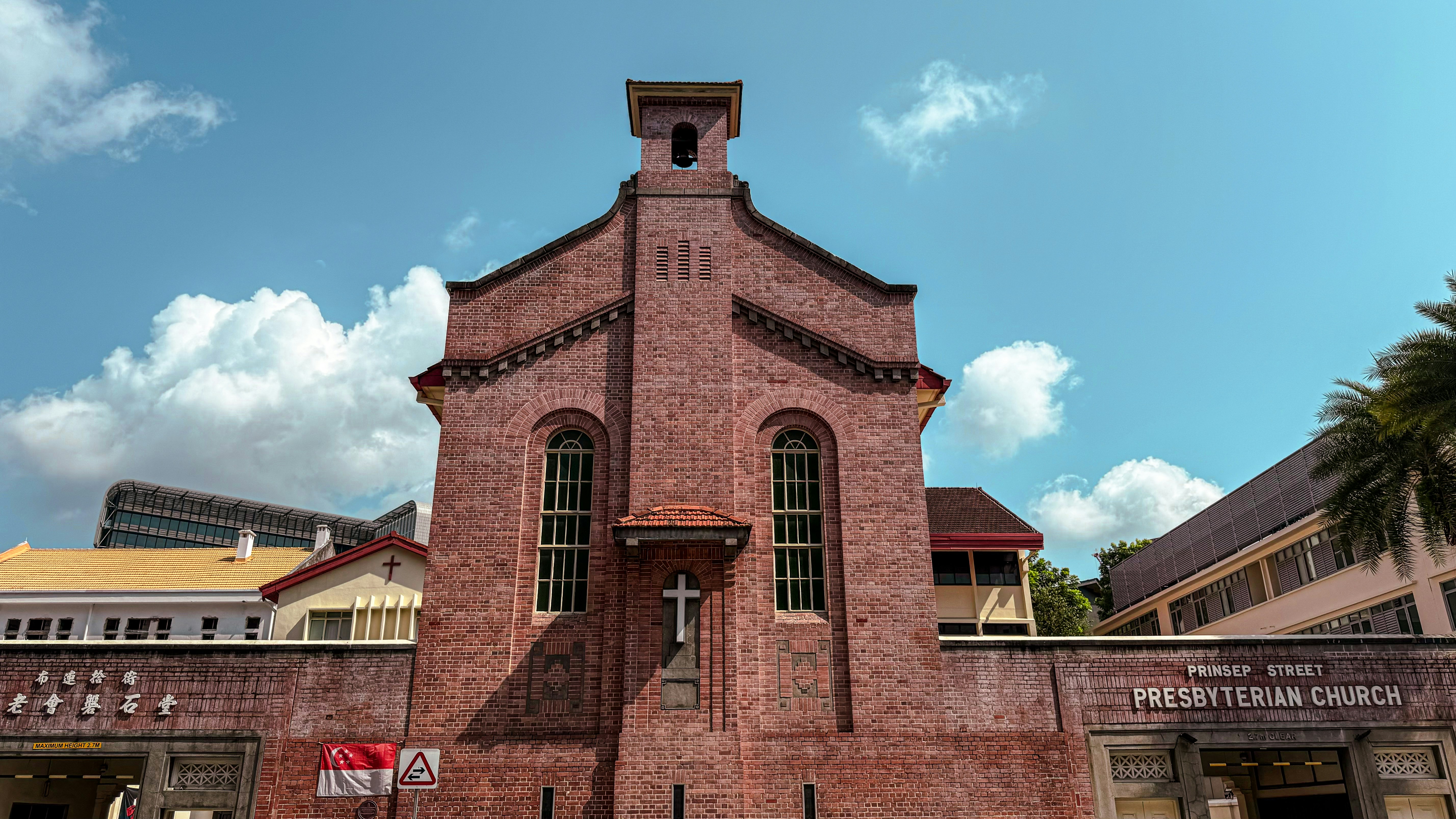 A large brick building with a clock tower