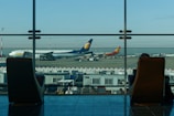 A view of an airport from an airport terminal