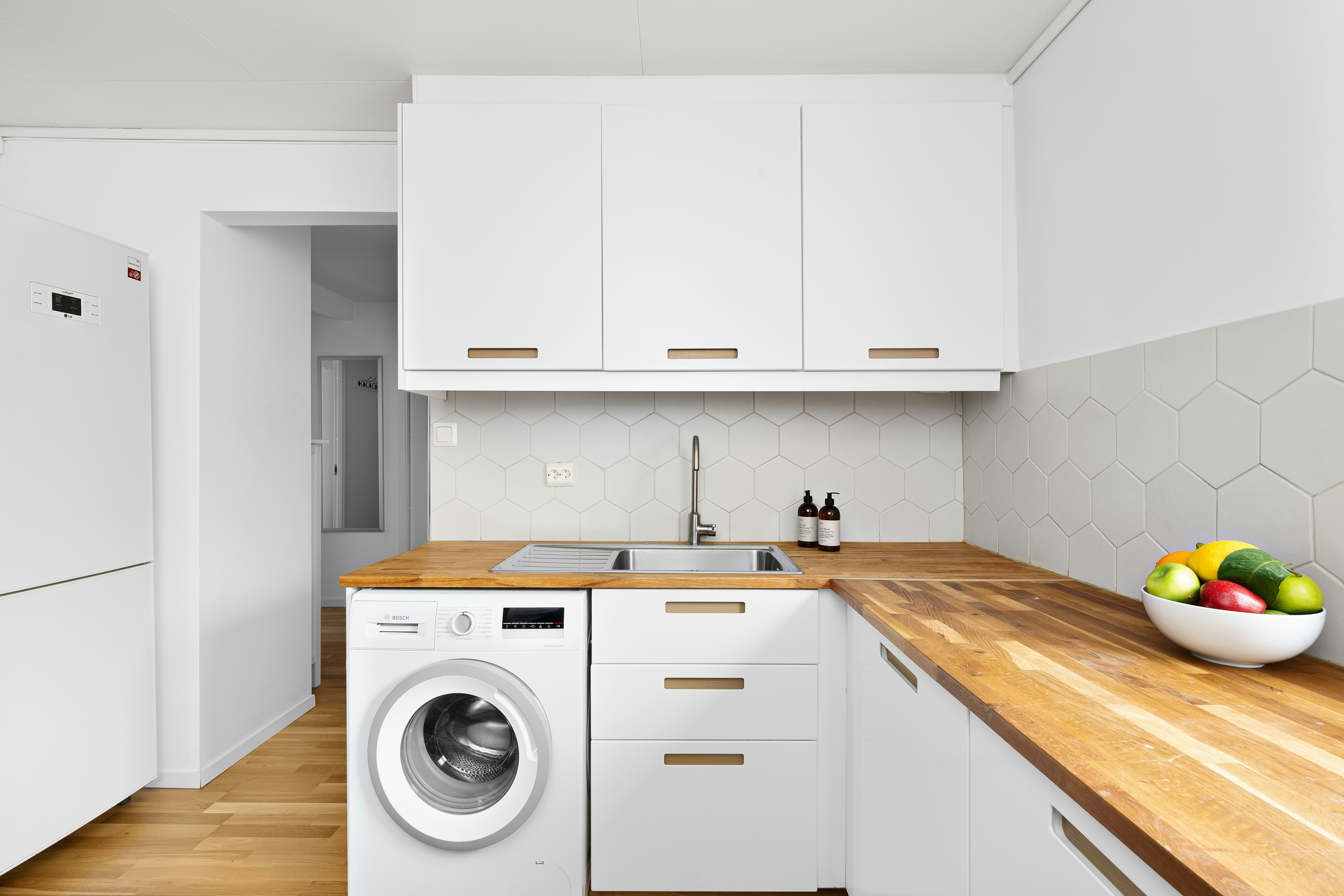 sleek all-in-one washer dryer combo under kitchen counter - washer dryer apartments