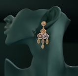 A woman's head wearing a pair of earrings