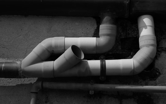 A black and white photo of a pipe