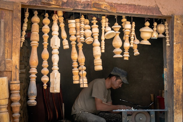 A man working on a piece of wood
