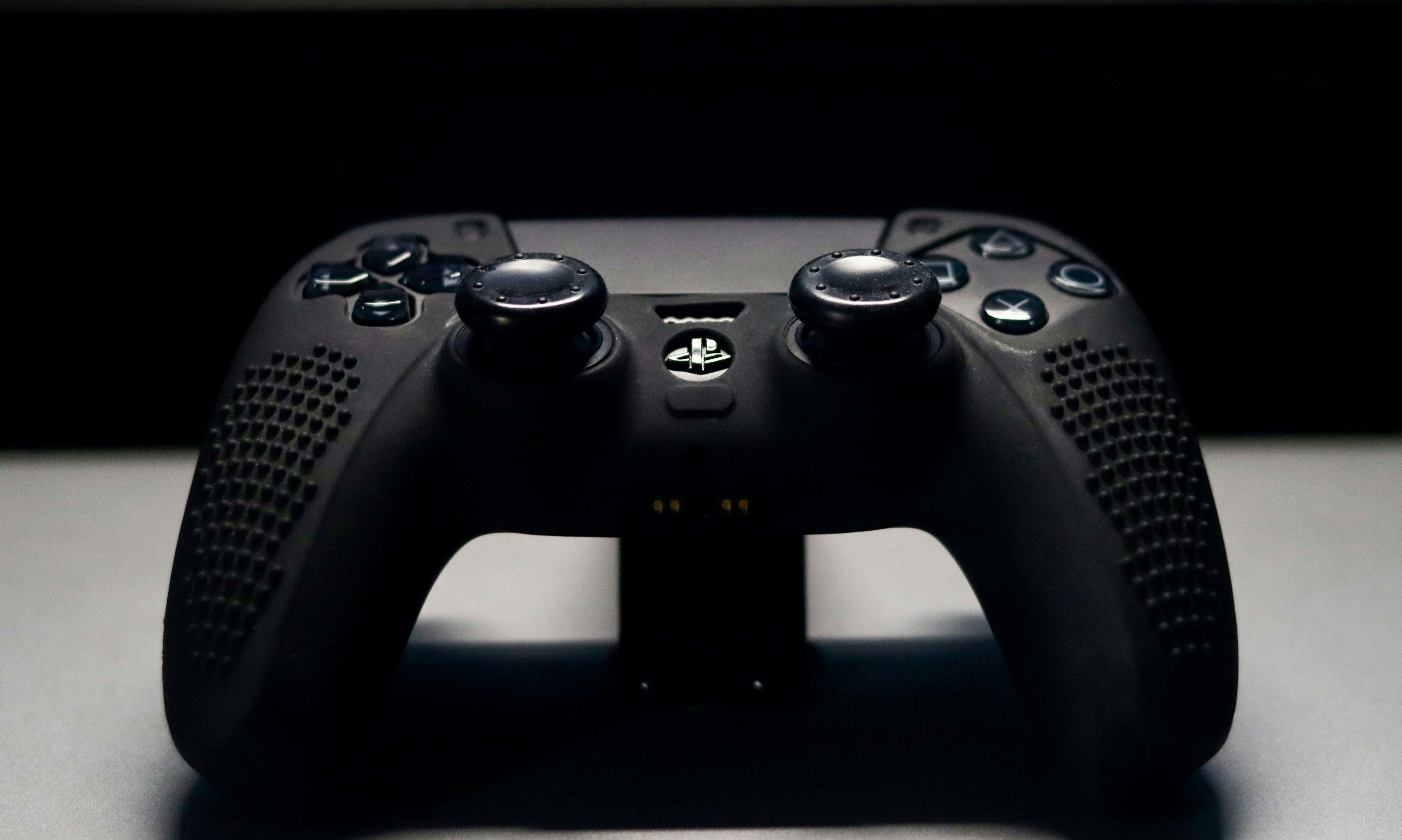 A close up of a video game controller