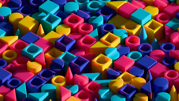 A pile of colorful legos sitting next to each other
