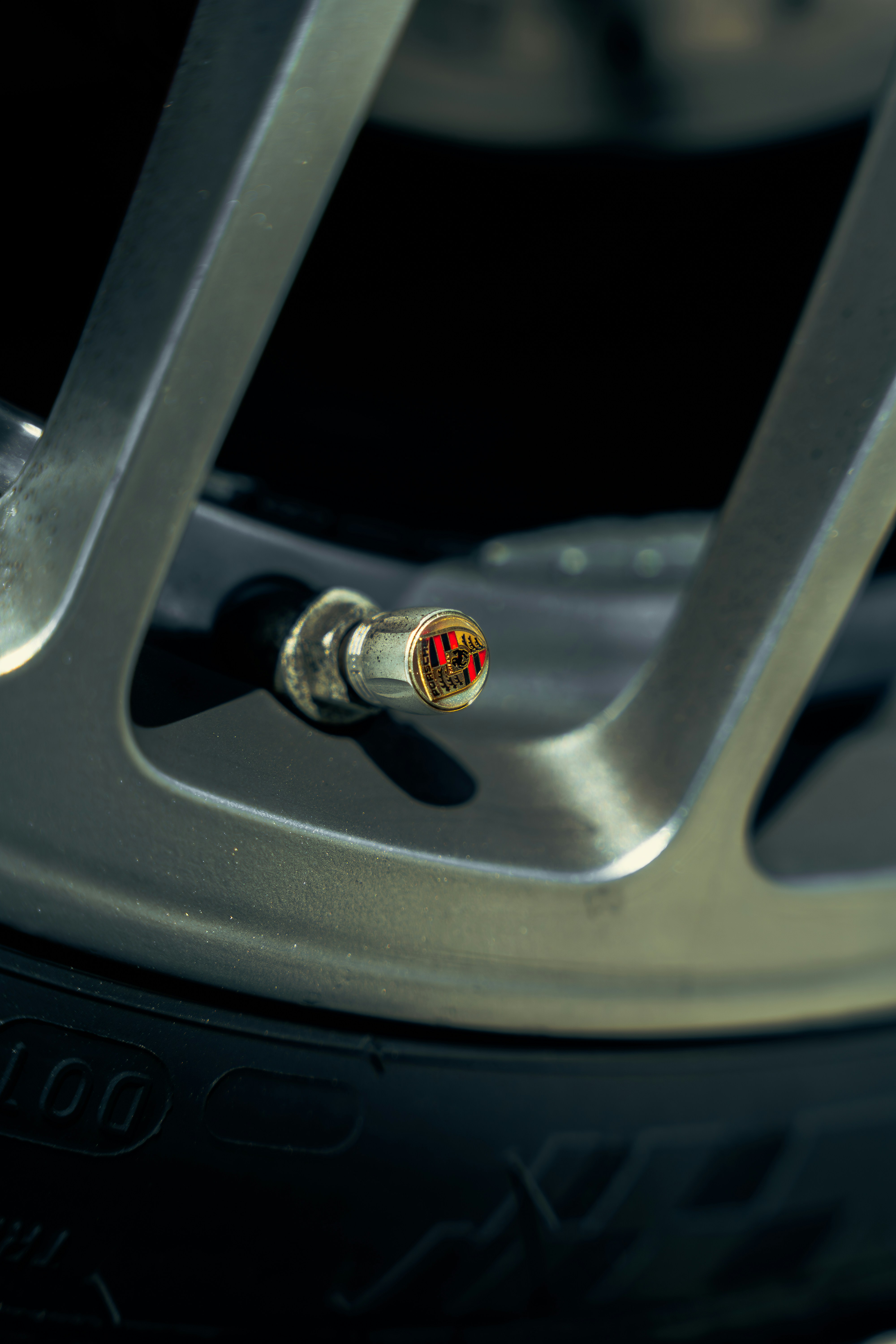 A close up of a tire on a motorcycle