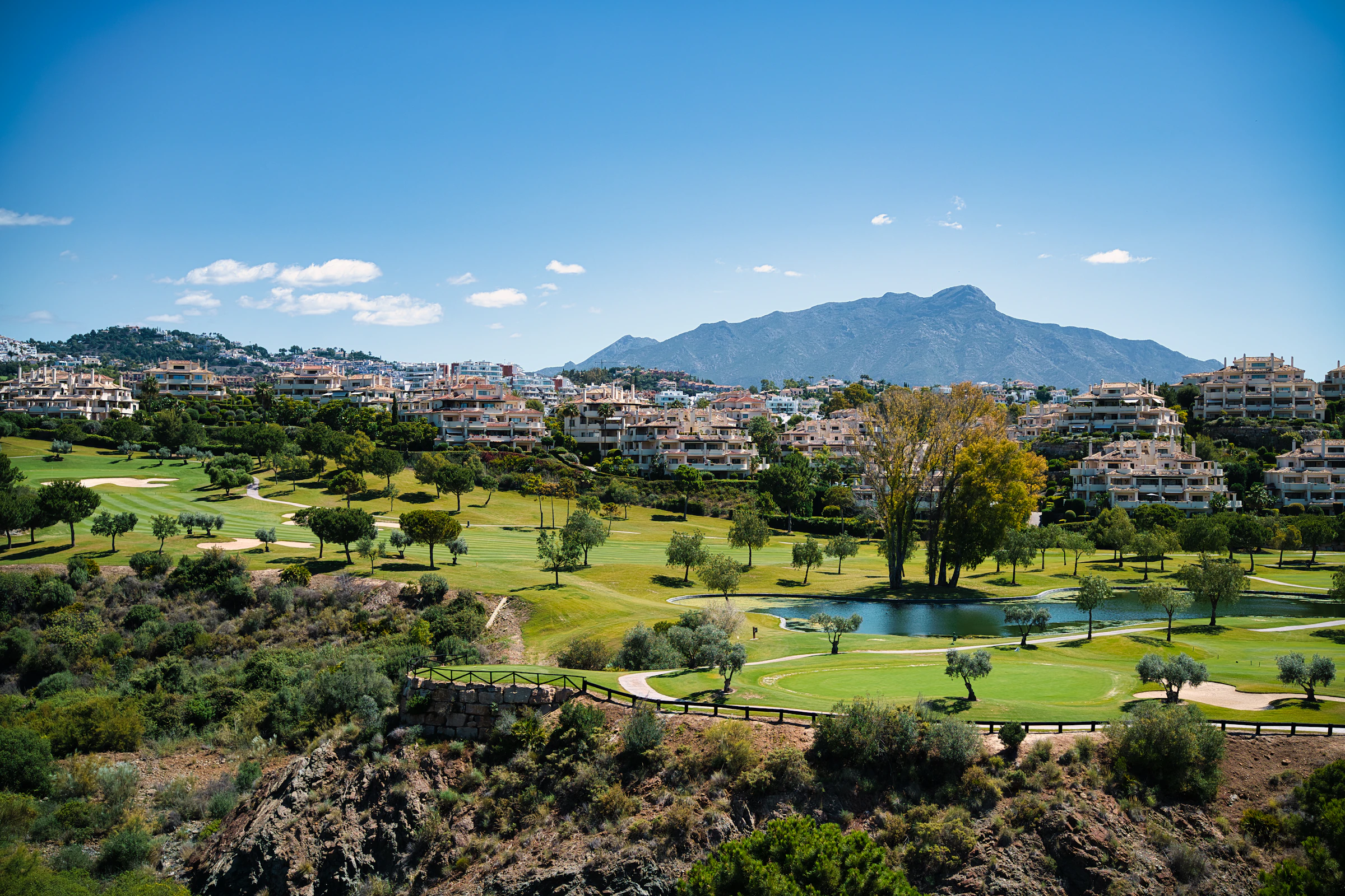 Golf course and mountains of Marbella