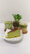 A piece of cake sitting on top of a white plate