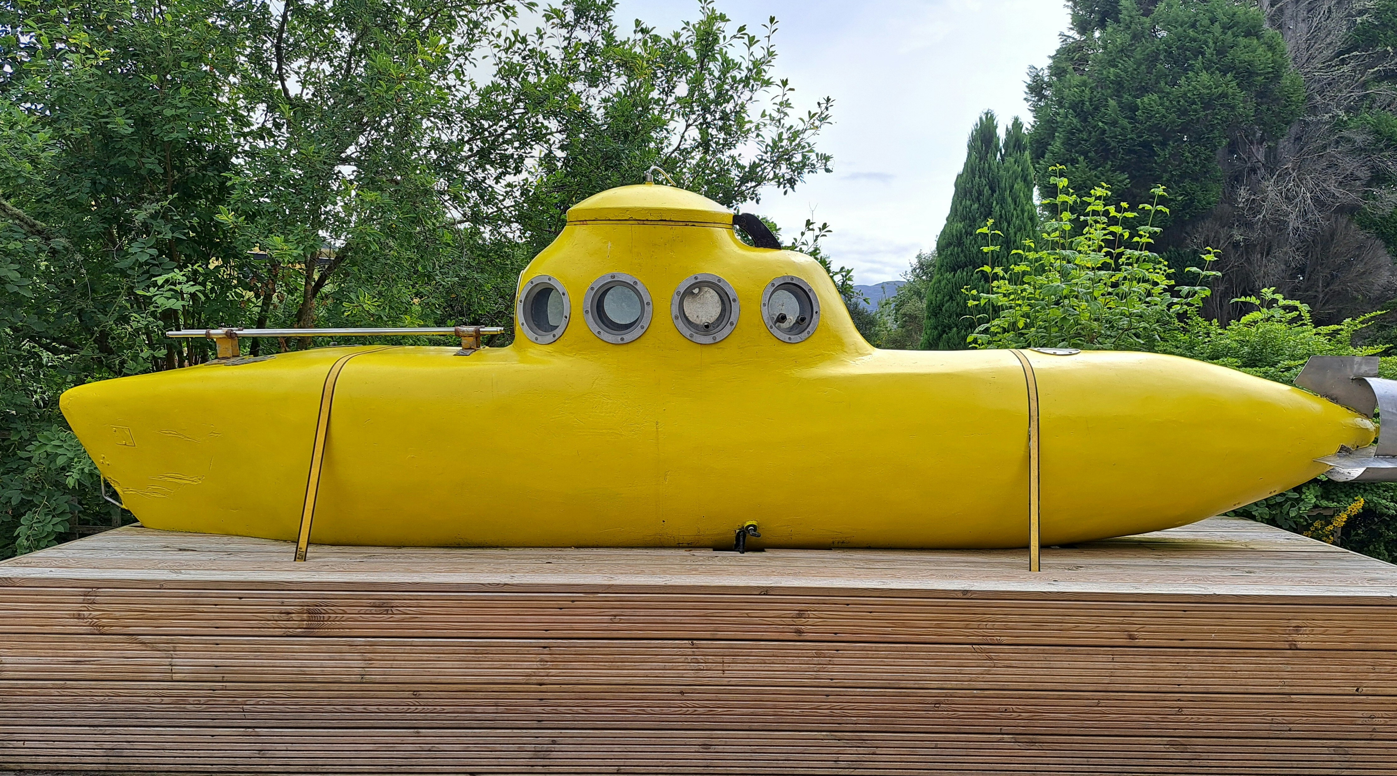Yellow submarine statue