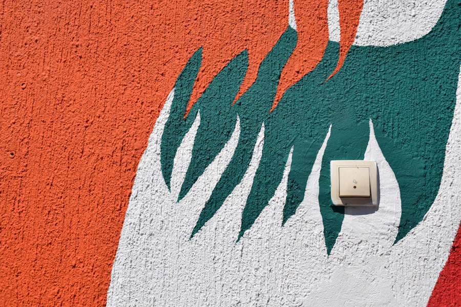 Modern wall light switch in a home interior