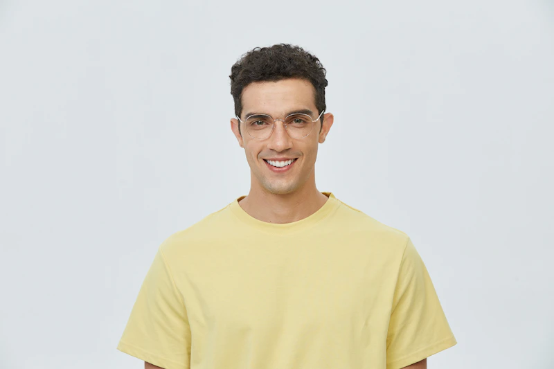 cheerful sugar baby in a yellow t-shirt