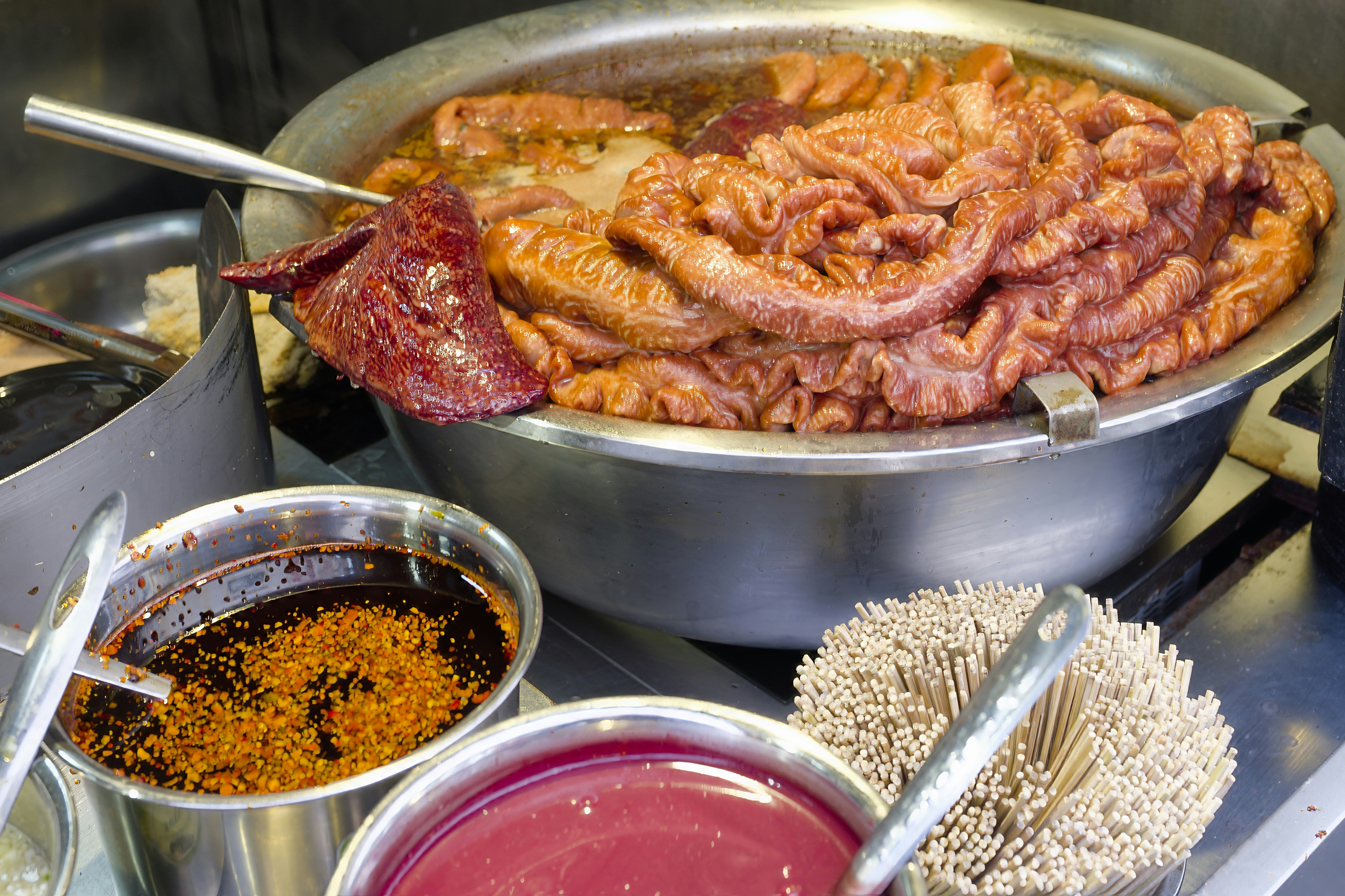 A bunch of food that is on a table