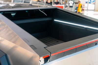 A car is parked in a parking garage