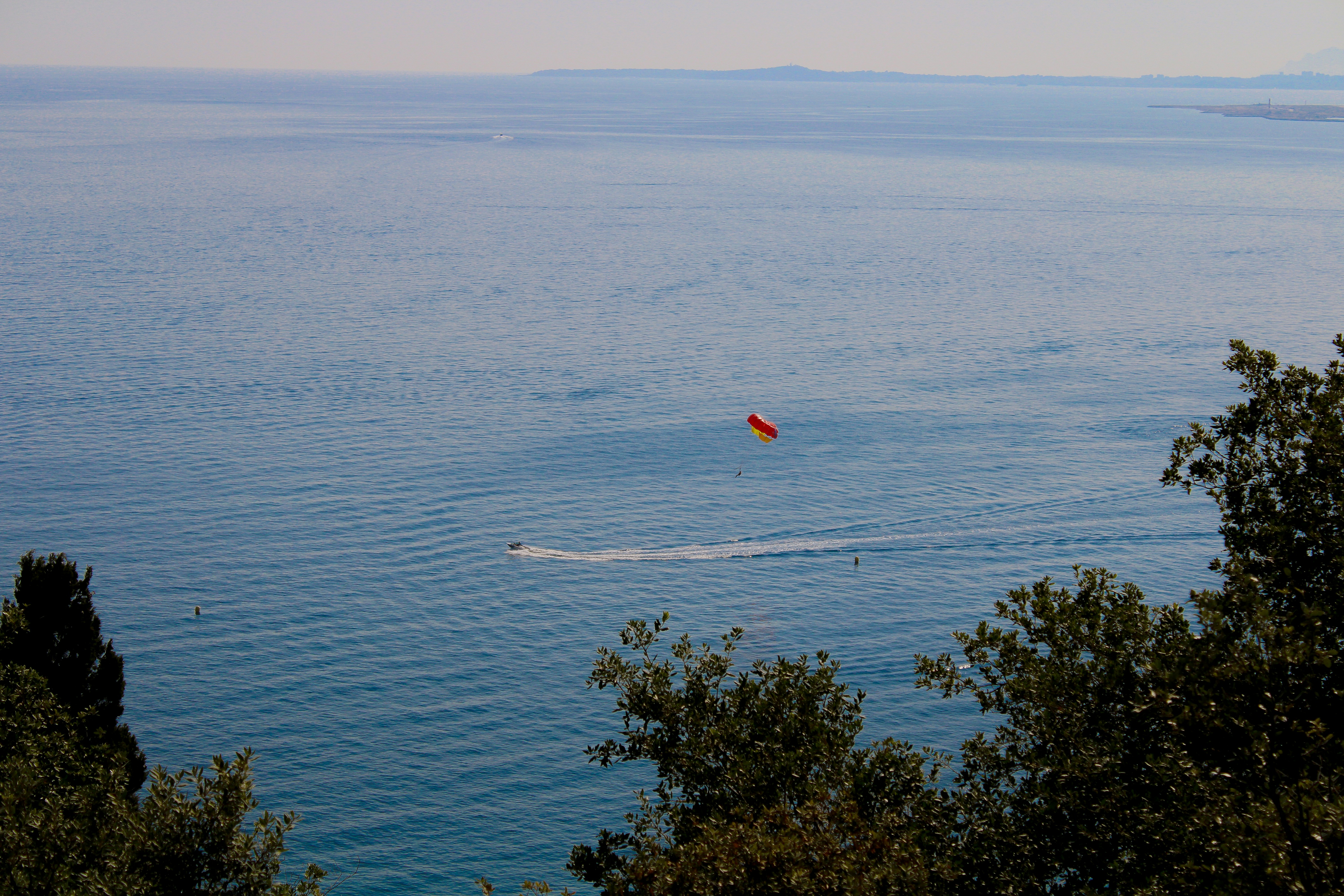 A boat is in the middle of the water