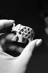 A person holding a toy in their hand