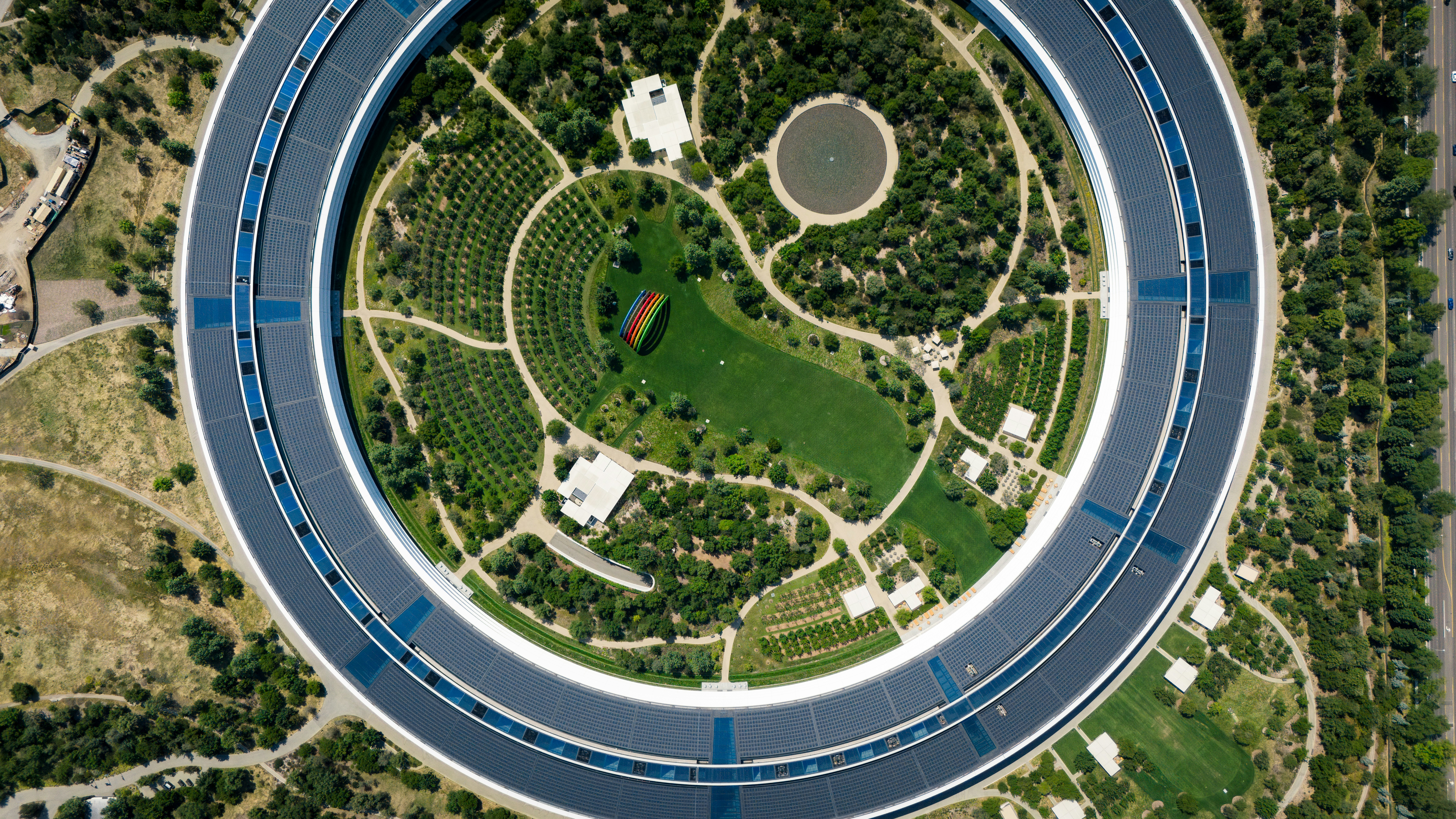 Tech headquarters aerial view