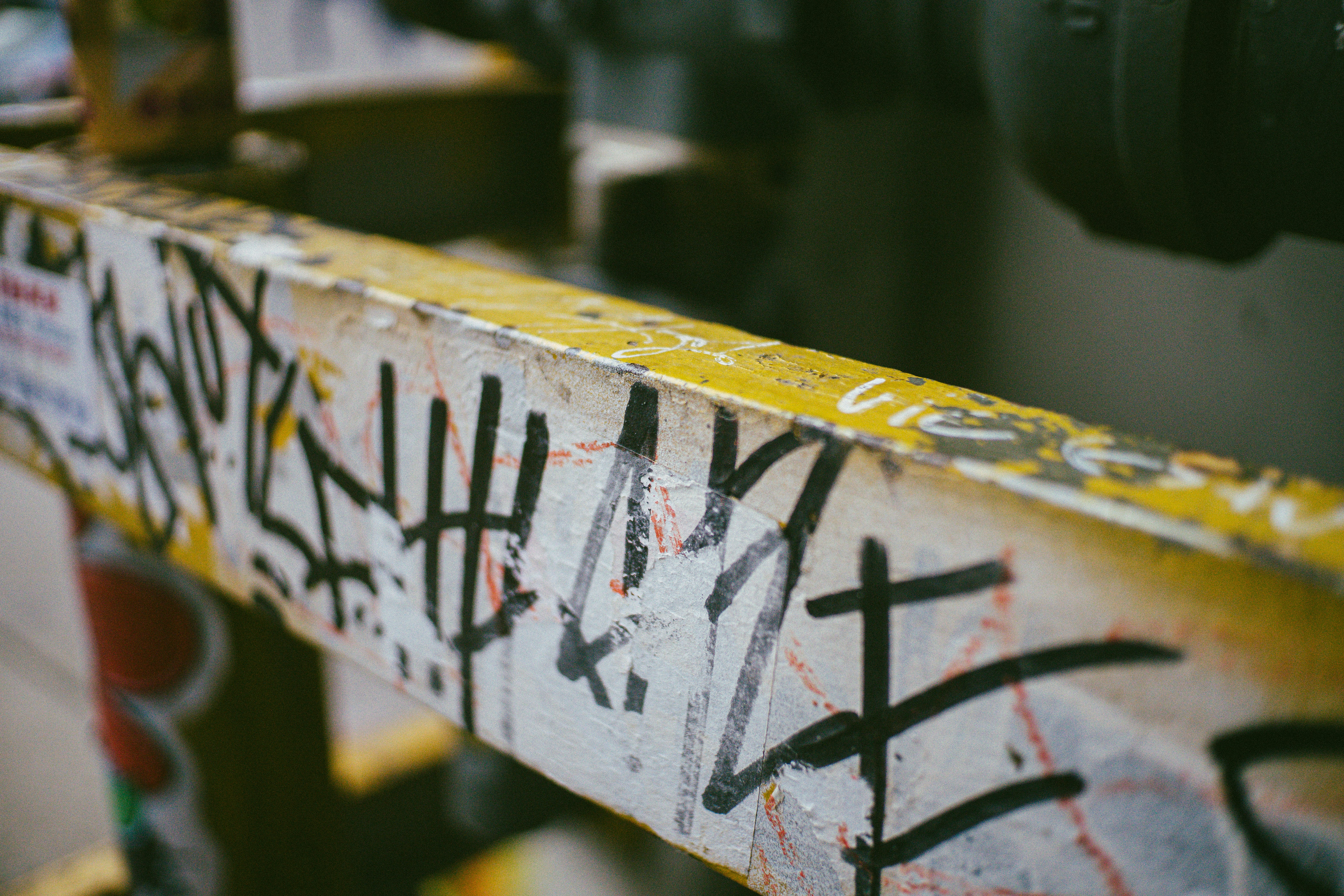 A close up of graffiti writing on a wall