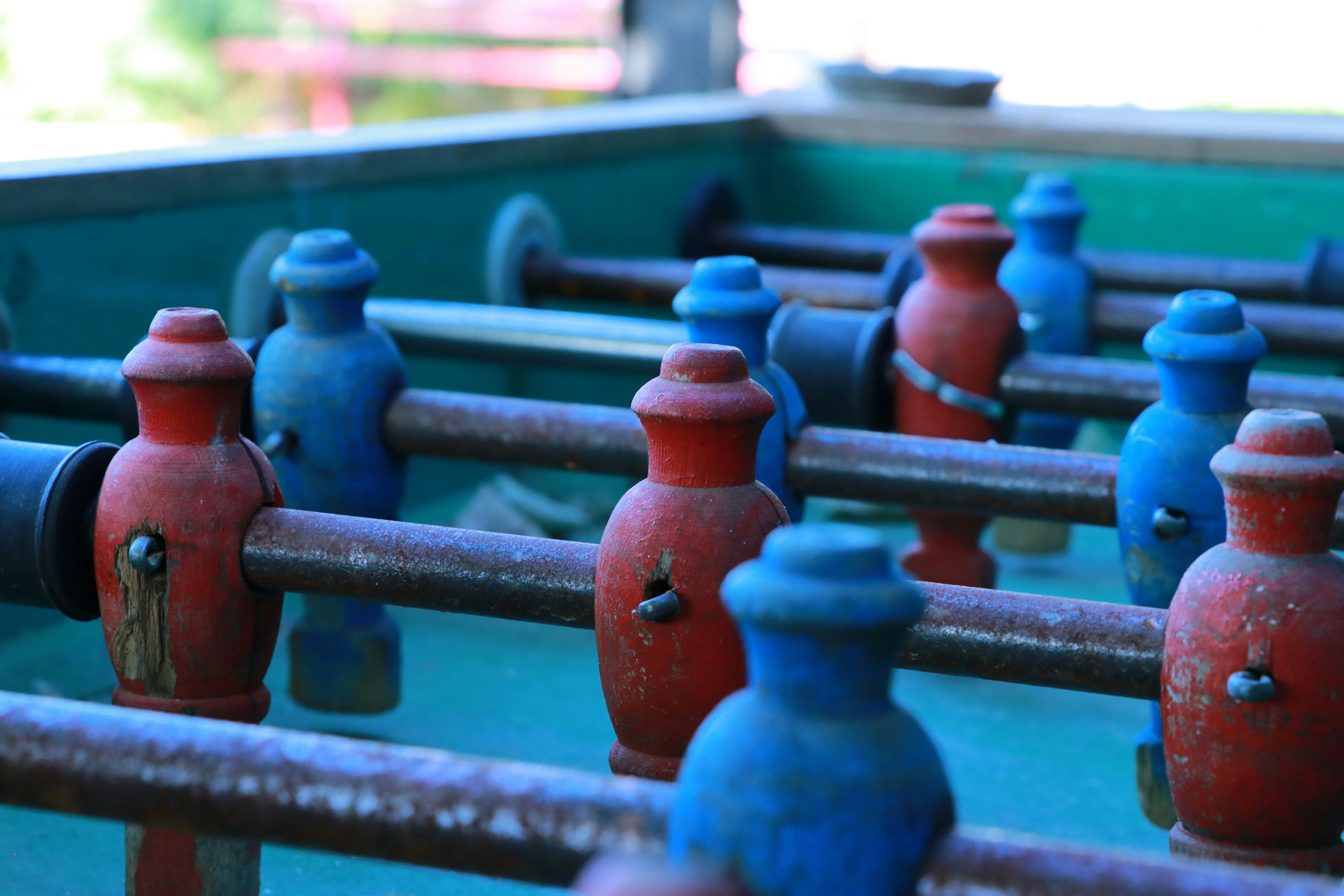 Old and rusty baby-foot game players