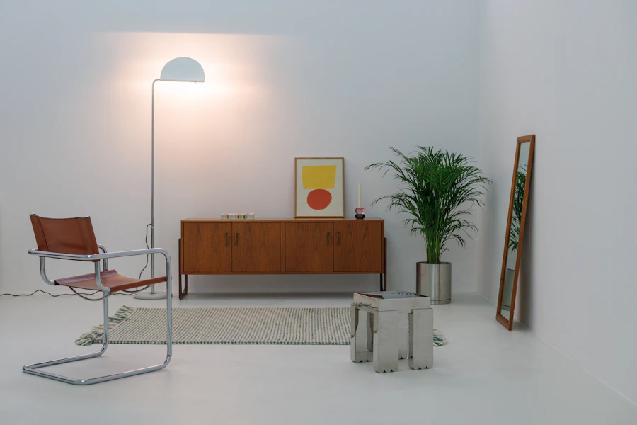 Mid-century modern chair and lamp