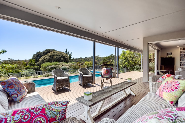 Panoramablick von einer schönen Terrasse