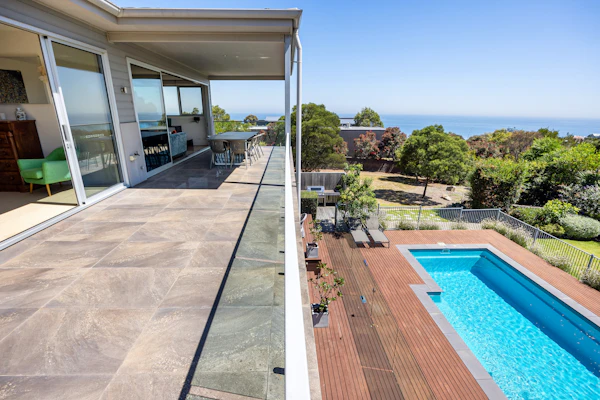 Frameless glass pool fence deck railing