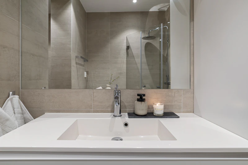 Timber stone custom vanity bathroom