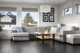 Luxury vinyl plank flooring installed in a Sudbury living room