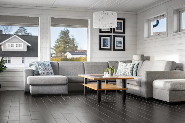 Luxury vinyl plank flooring installed in a Sudbury living room