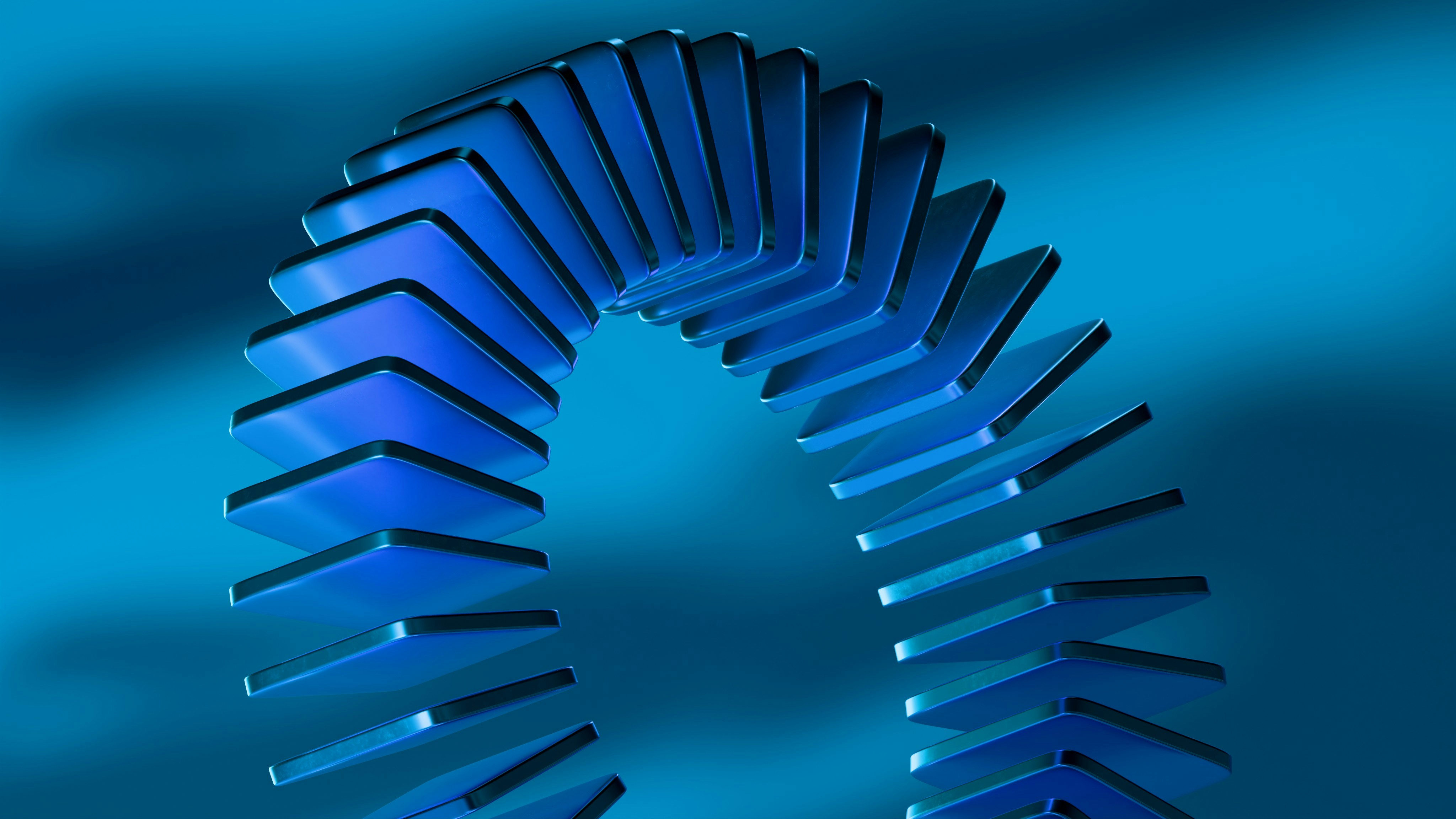 A blue circular object with a blue background