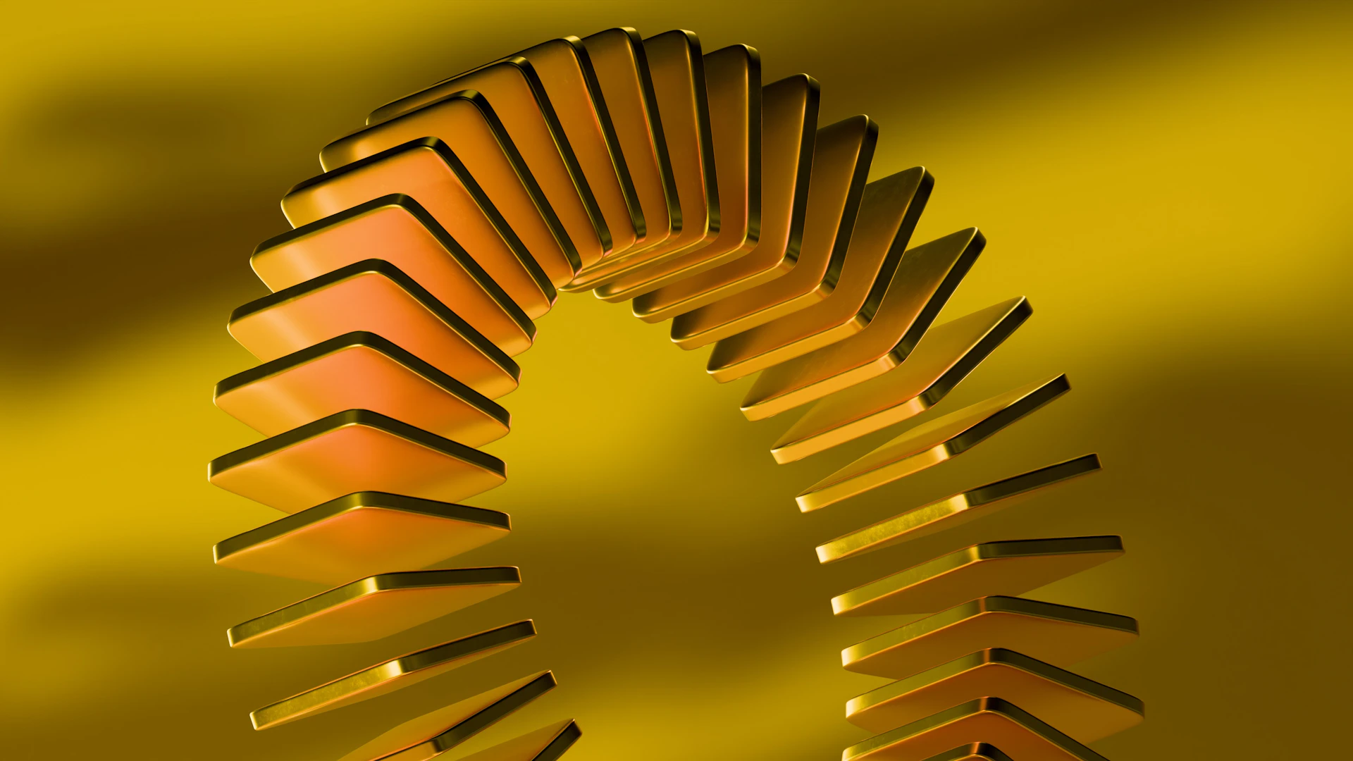A yellow background with a circular shaped object in the center