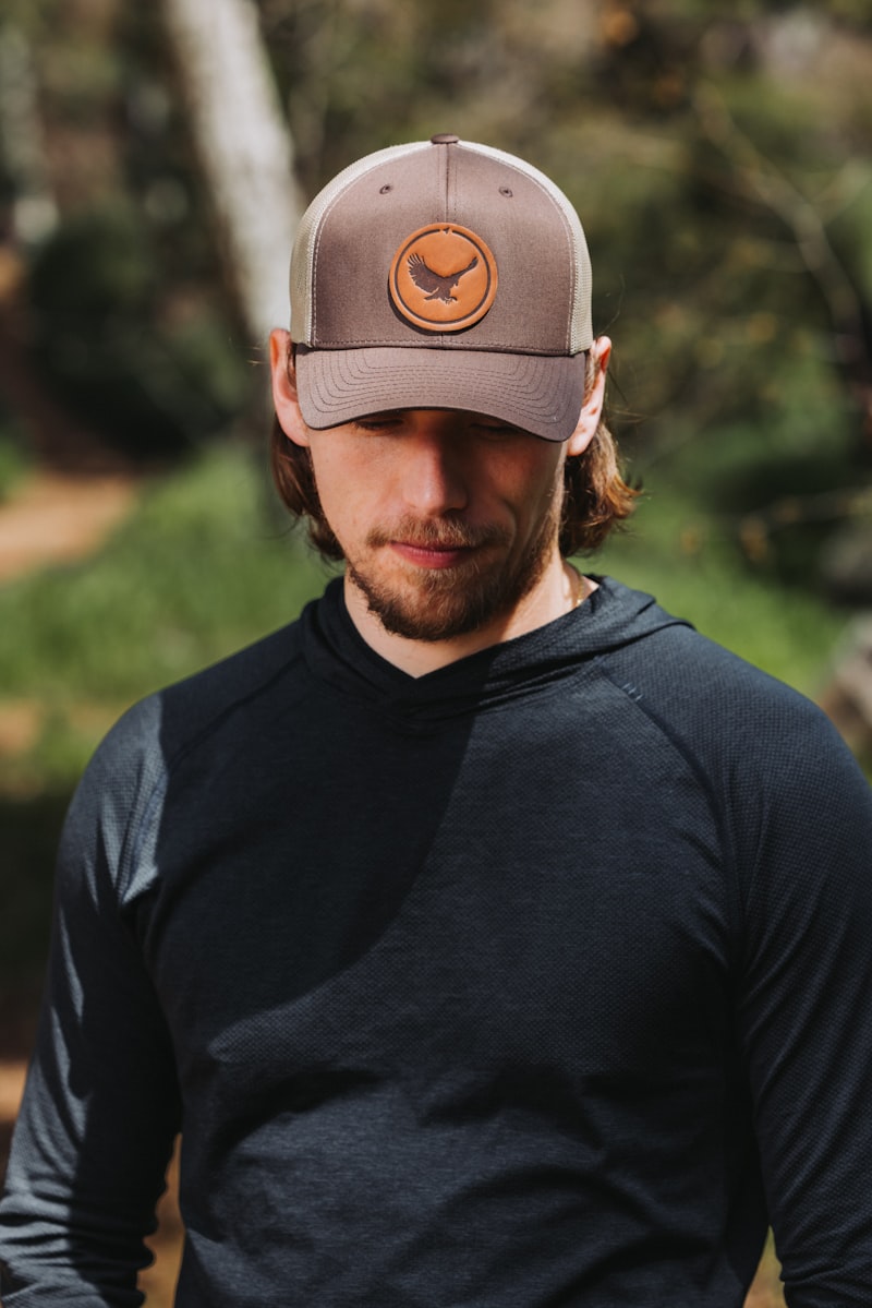 Alpine Trucker Cap - leather patch trucker hat