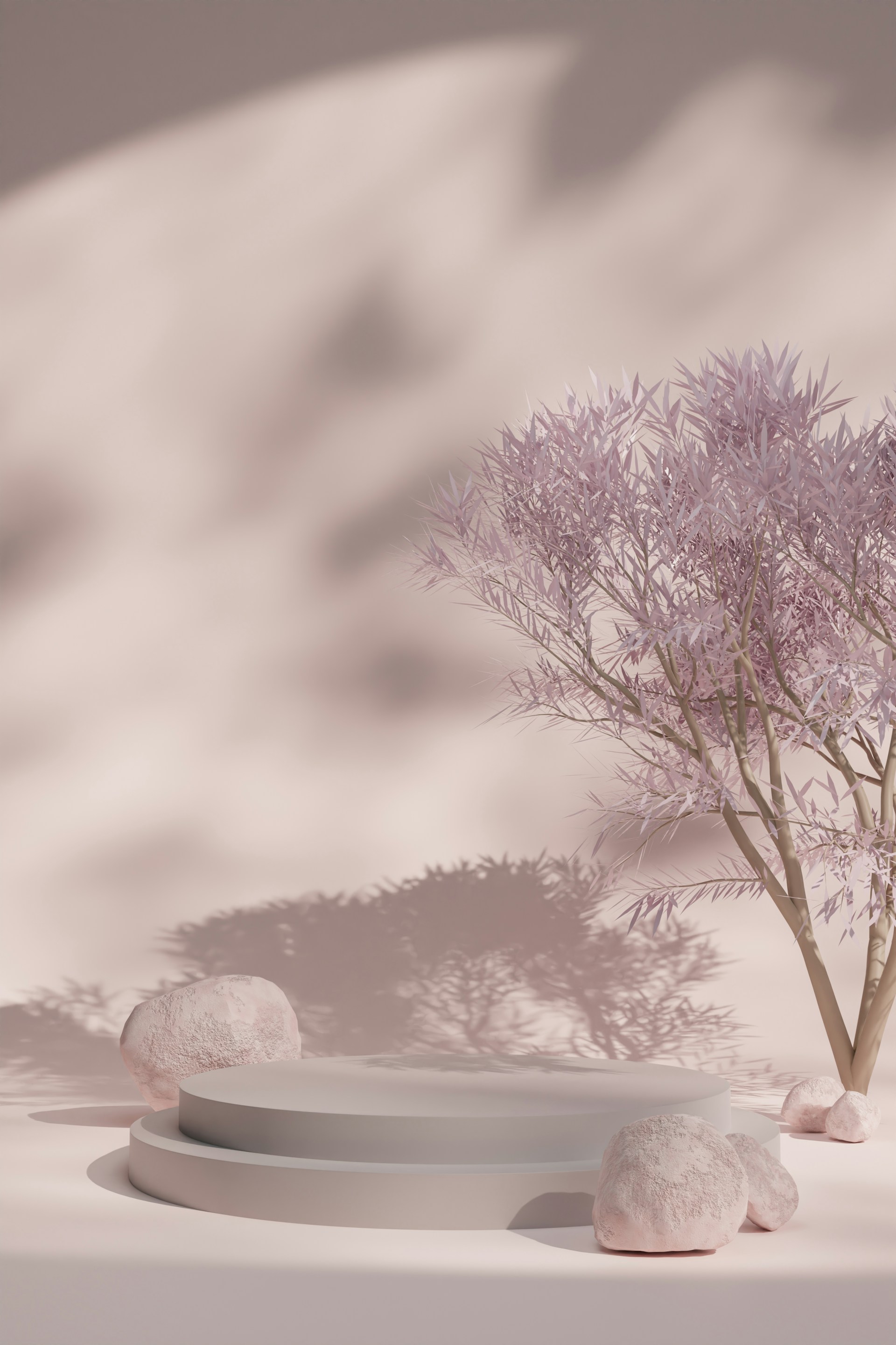 A small tree in a white vase with snow around it