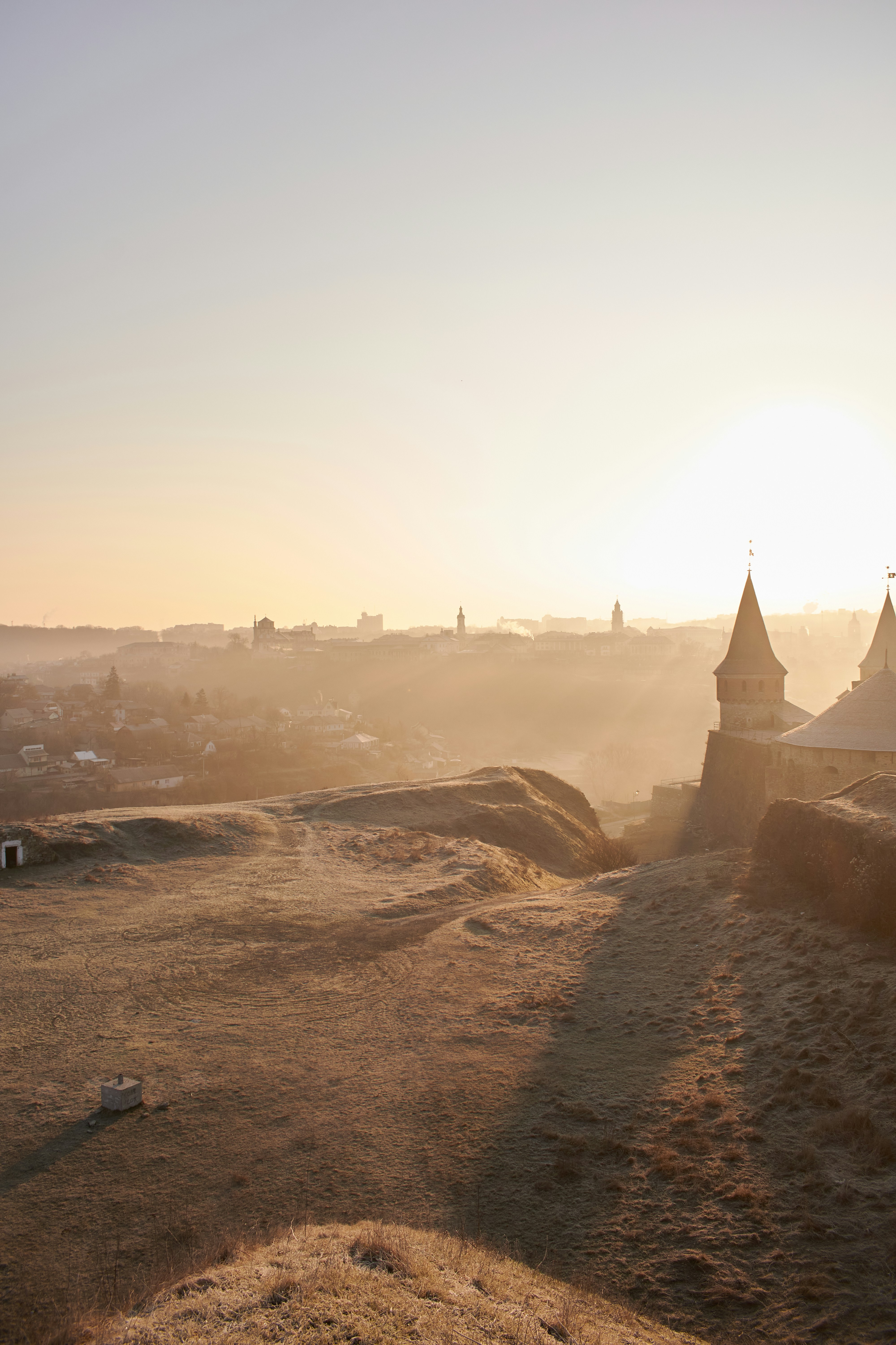 A view of a city from a hill