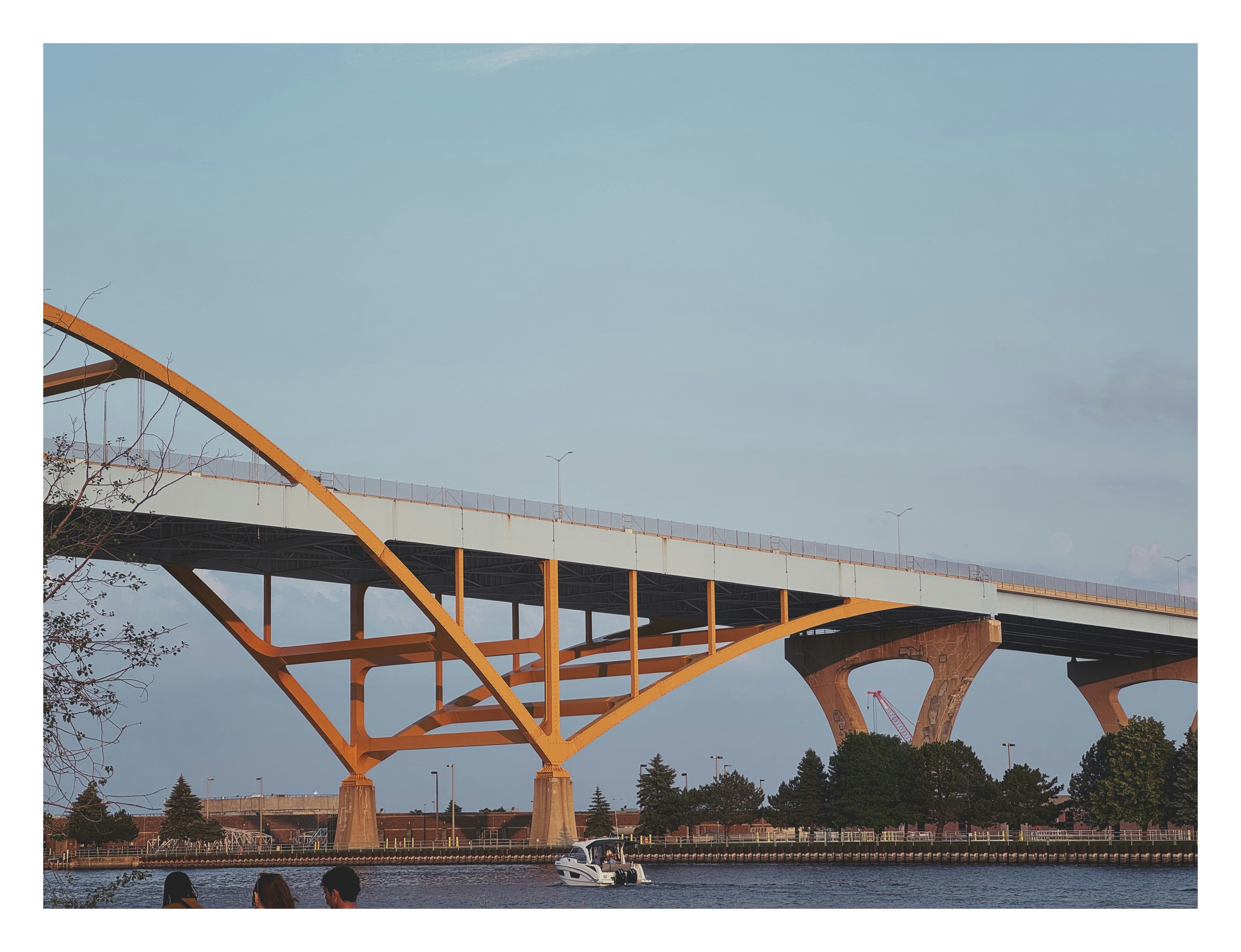 A large bridge over a body of water